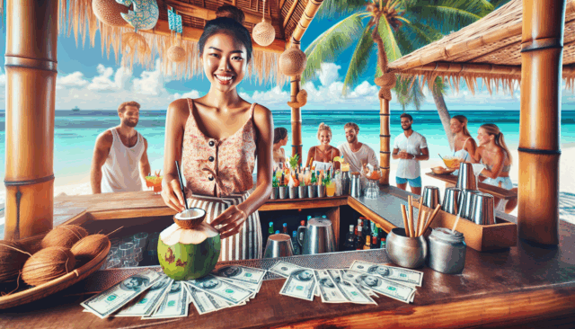Ce bar de plage vend des cocktails dans des noix de coco — Pour $2