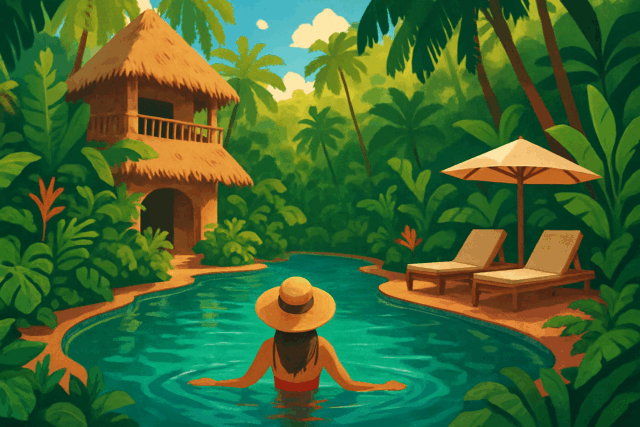 Dit resort heeft een junglezwembad waar je nooit meer uit wilt