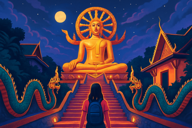 我在午夜参观了苏梅岛最神圣的神社：一次神奇的邂逅