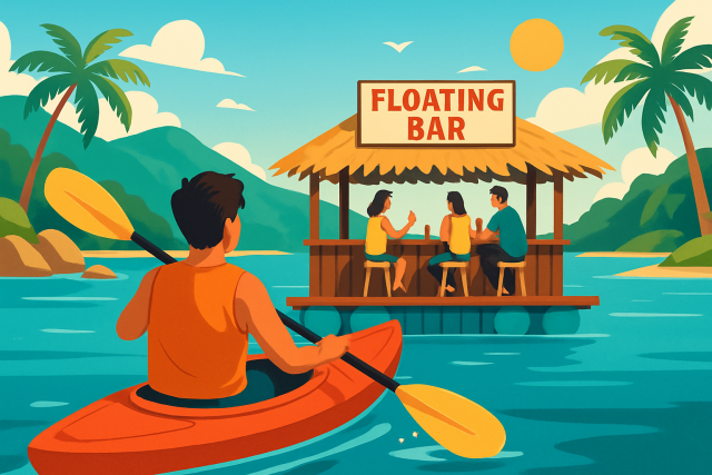 This Floating Bar in Samui Is Only Accessible by Kayak