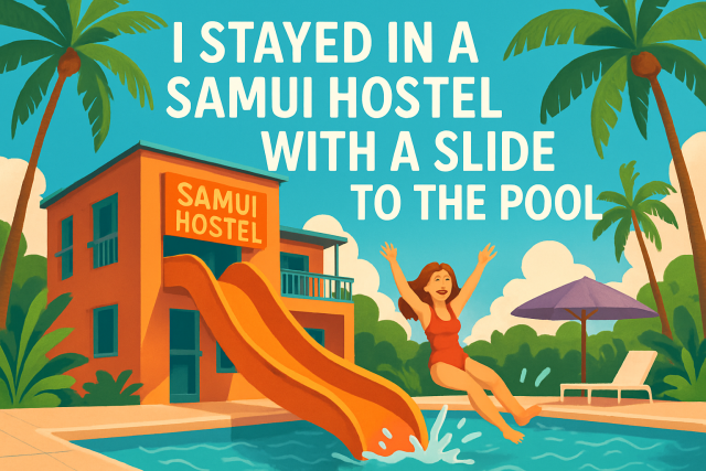 I Stayed in a Samui Hostel With a Slide to the Pool
